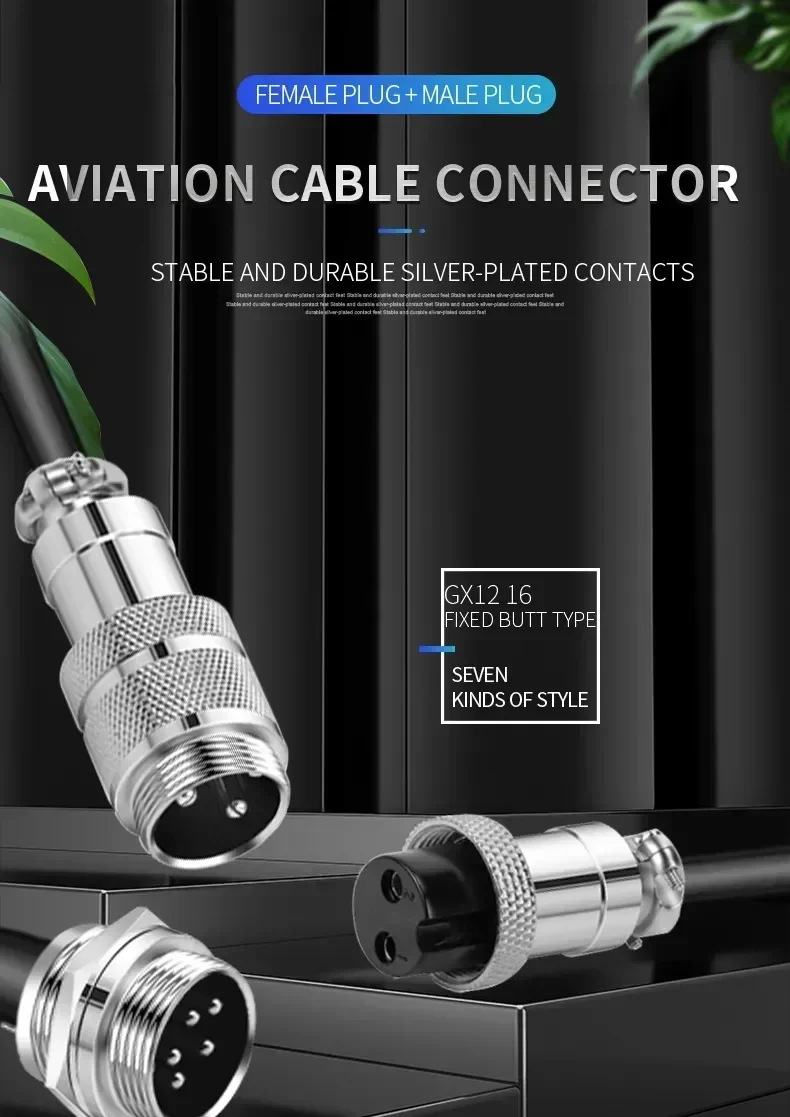 5/10/20Set GX12 GX16 GX20 2 3 4 5 6 7 8 9 10 12 14 15 Pin Male&Female Docking Aviator Aviation Plug Socket Circular Connector