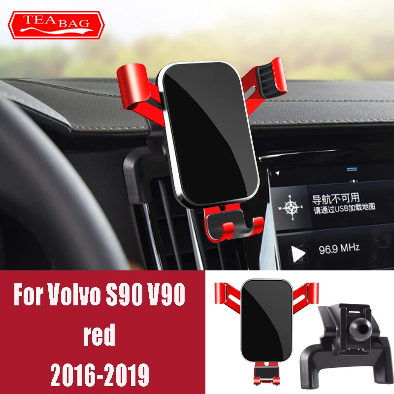 S60 V60 S90 V90 2016-2020 중력 스탠드 자동 에어 벤트 마운트 브래킷 스냅 타입 액세서리 LHD 용 자동차 폰 홀더 조정