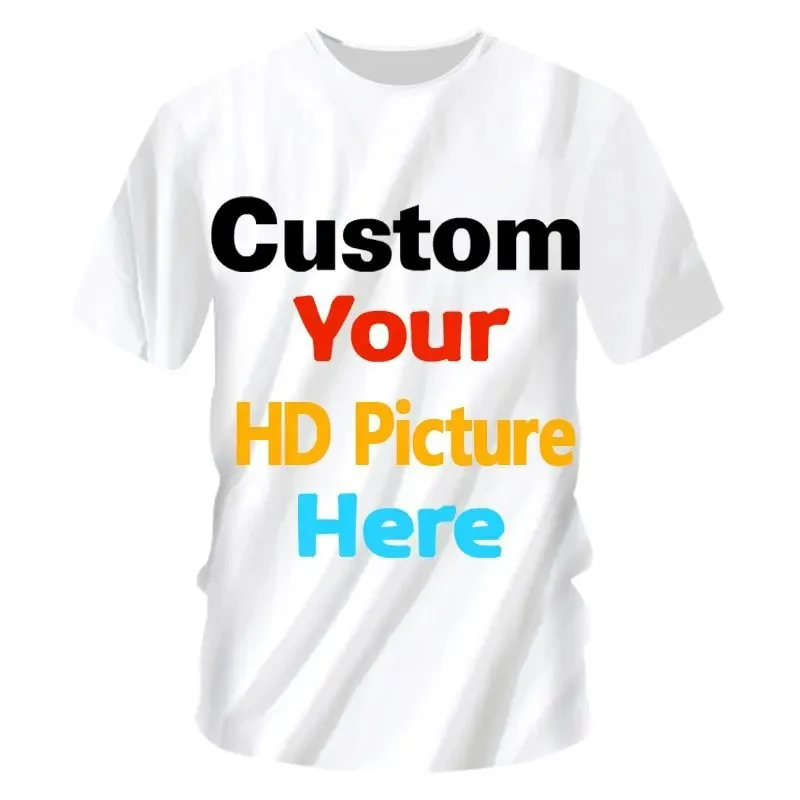 

Customized Printed Leisure T Shirt Harajuku Women Tee DIY Your Like Photo Or Logo White T-shirt Fashion Custom Men's Tops Tshirt
