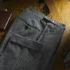 2024 Autumn Winter Men Trousers Long Pants Wool Tweed  Classic Office Straight Male Retro Herringbone Business Suit Pant Q16 1