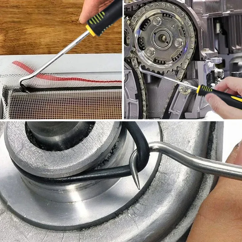 Car Auto Vehicle Oil Seal Screwdrivers Set O-Ring Seal Gasket Puller Remover Pick Hooks Tools Sealing Repair Accessories 4Pcs oil seal screwdrivers o ring seal set pick and hook set sealing repair tools seal remover