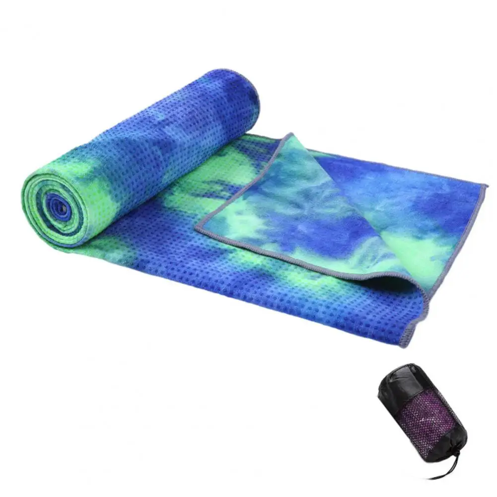 Yoga Towel Anti-slip Grip Dots Yoga Mat Workout Towel with Storage