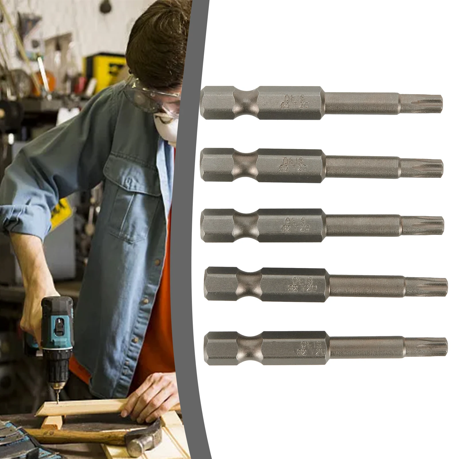 

4pcs 50mm Long Screwdriver Bit MagneticTorx Screwdriver Insert Bits 1/4 Hex Shank Screw Driver Bits Hand Tool T10 T20 T30 T40
