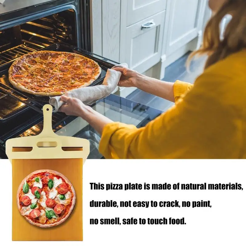 

Pizza Spatula With Handle Baking Tool Wooden Handle Transfer Tray Pastry Serving Paddle Sliding Pizza Peel Shovel oven accessory