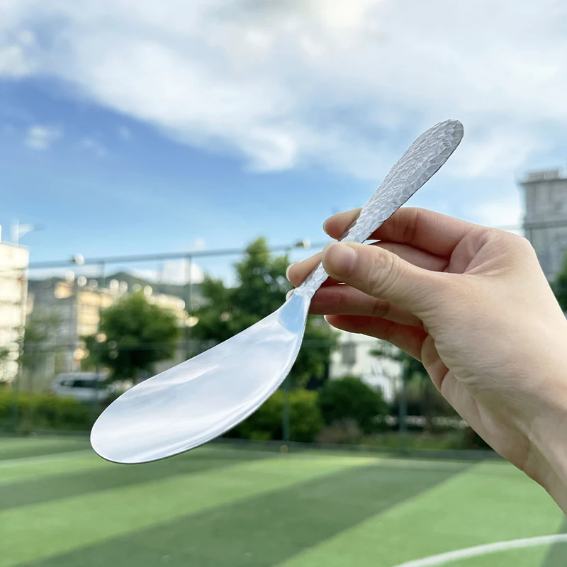 Stainless Steel Hammer Patterned Rice Spoon Cafeteria Restaurant Self-Service Rice Shovel Household Spoon