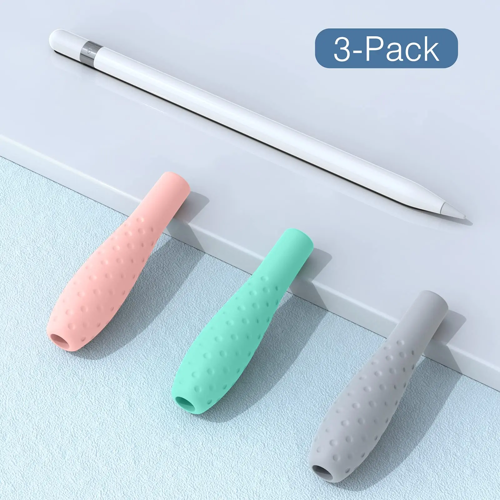 Silicone Grip Holder Protective Sleeve Cover Case Accessories Compatible with Apple Pencil 1st / 2nd Generation 3 Pack