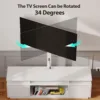 TV Stand w/ Mount & Power Outlet 51.2", Swivel TV Stand Mount, Height Adjustable Modern Entertainment Center w/ LED Lights 3