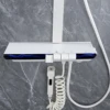 Back Spray Piano Digital Bathroom Shower System Faucet Rain Shower Head White Spa Waist Spray Piano Thermostatic Bath Shower Set 3