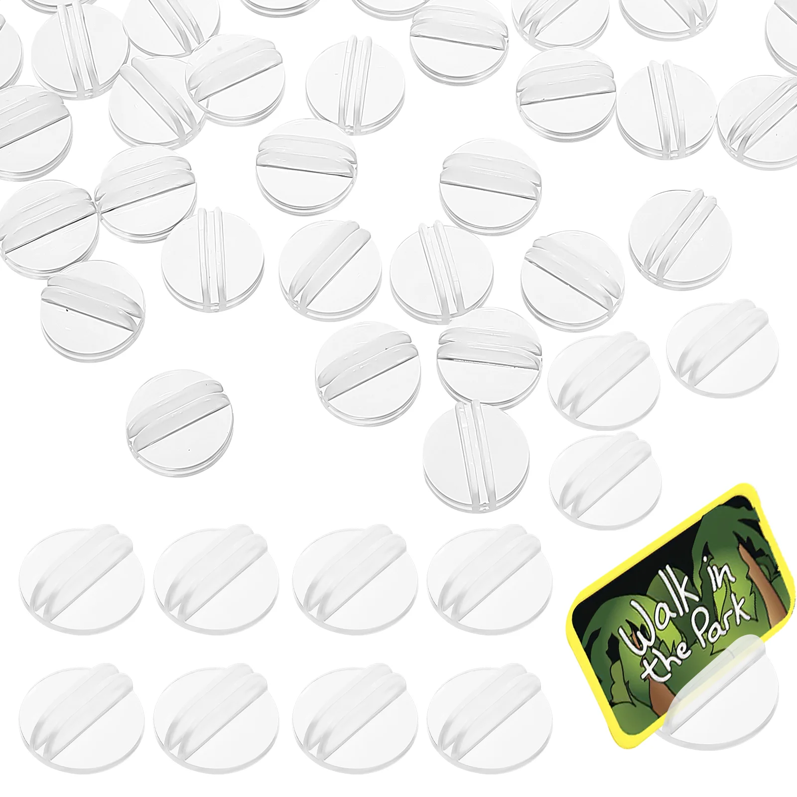 50 Pcs Transparent Round Board Game Card Holder Clear Sleeves Card Stand For Plastic Stands Festive Supplies Place Cards Gaming