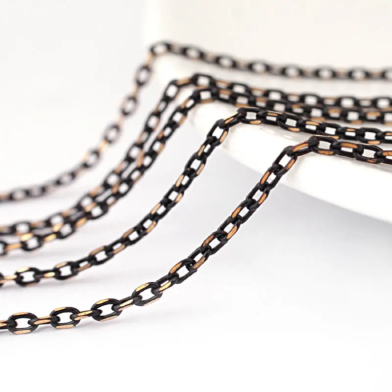 Colorful Copper O Shape Necklace Chain - 5 Meters, 1.5MM