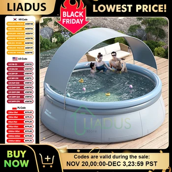 Canopy Shade ตาข่ายเสริม Inflatable รอบครอบครัวสระว่ายน้ําพับได้ขนาดใหญ่ Baby Bath Tub เล่นกลางแจ้งสระว่ายน้ําสําหรับเด็กทารก Garden 1