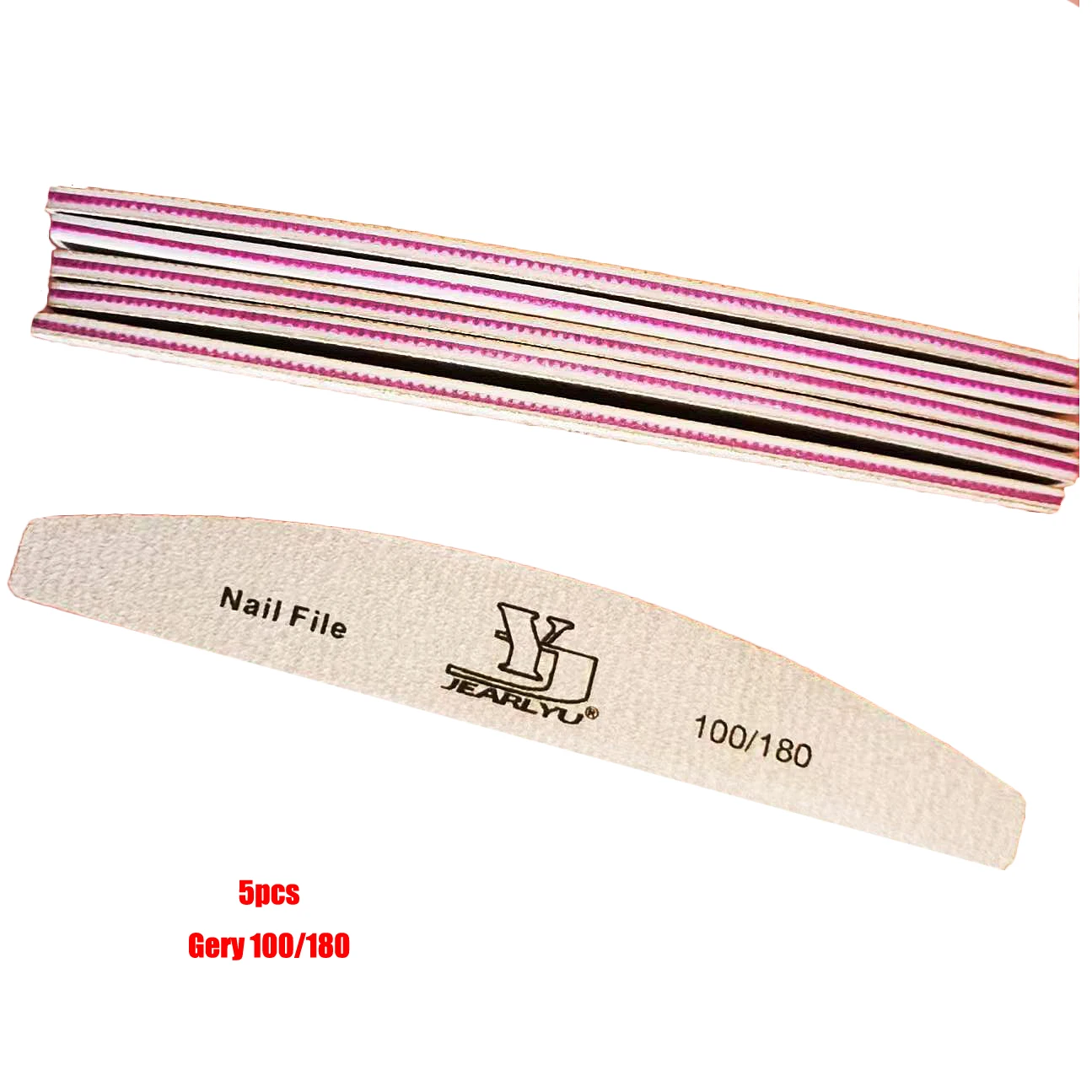 Vibrant 5-Piece Nail File Set - Professional Multi-Grit Manicure Tools