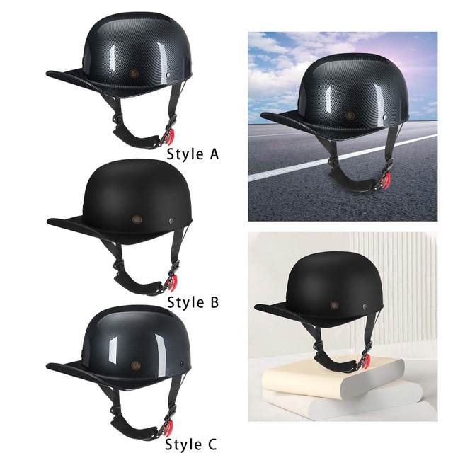 Retro Motorcycle Helmet Open Face Quick Release Strap for ATV Bike
