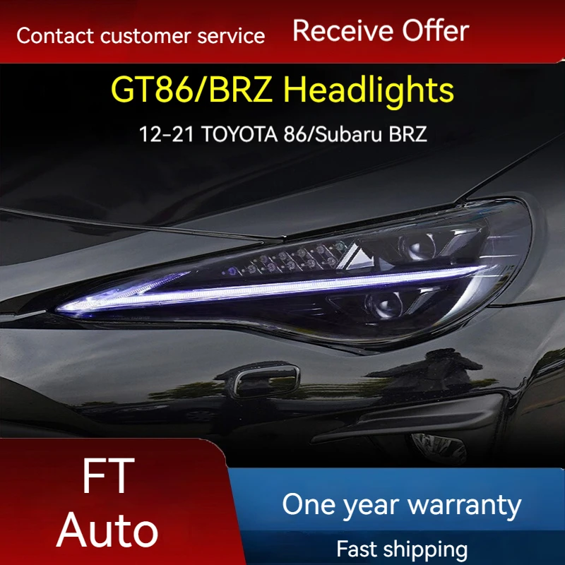 

Car lights for Toyota GT86 headlight assembly Subaru BRZ modified LED lens daytime running lights flowing turn signals