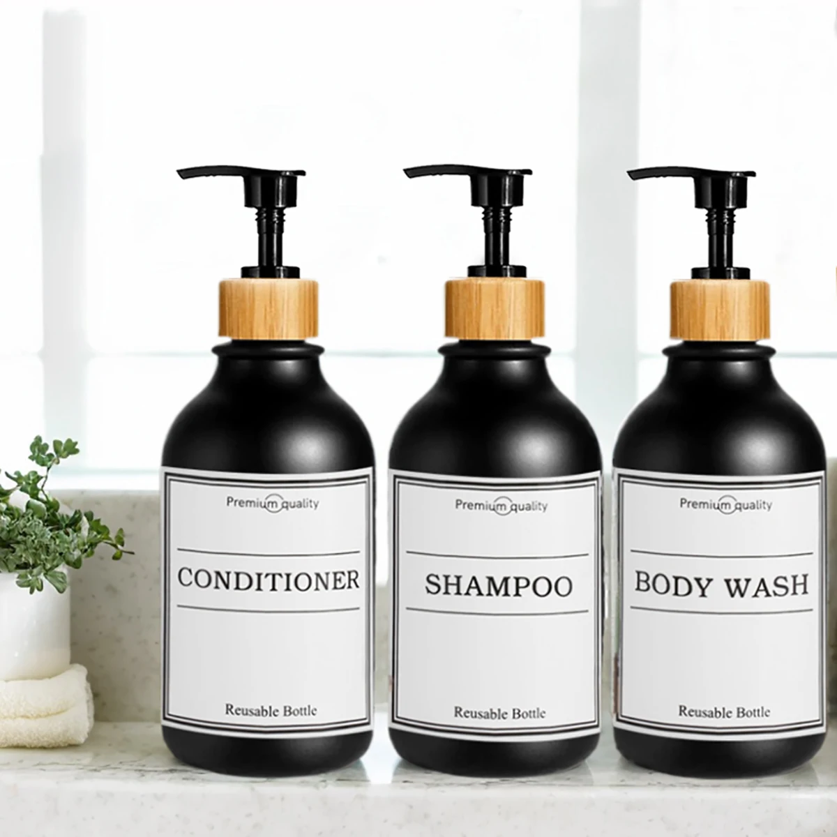 Description Picture 3 of itemDish Soap Dispenser for Kitchen Bathroom Liquid Hand Soap Dispenser Refillable Soap Bottle with Waterproof Labels 16 Oz
