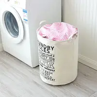 1Pcs Foldable Laundry Basket Cotton Linen Waterproof Large Capacity Storage Hamper Dirty Clothes Home Organizer Toy Storage Bin 2