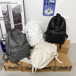 High Quality Pu Leather Women Man Backpack Black White Backpacks Classic Designer Back Pack Laptop Bag Large Capacity Travel Bag