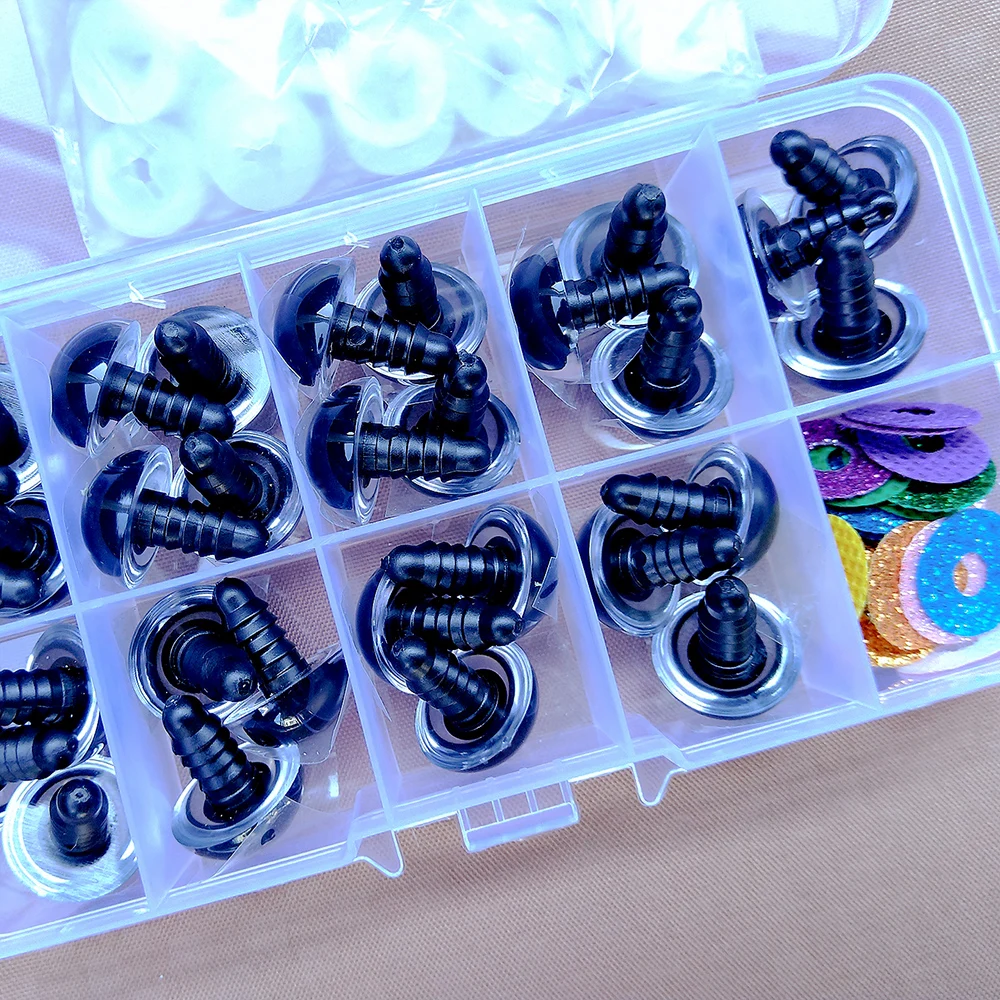 30pcs 3D DIY Glitter Plastic Safety Eyes For Crochet Toys Amigurumi Mixed Color Crafts Doll Eyeball 9/10/12/14/16mm 6