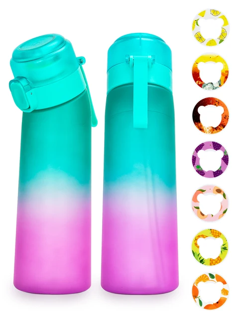 1pc 650ml Flavored Water Bottle with Random 1 Flavour Pods Air Water Bottle Frosted Black Air Camping Fitness Sport Cup 5