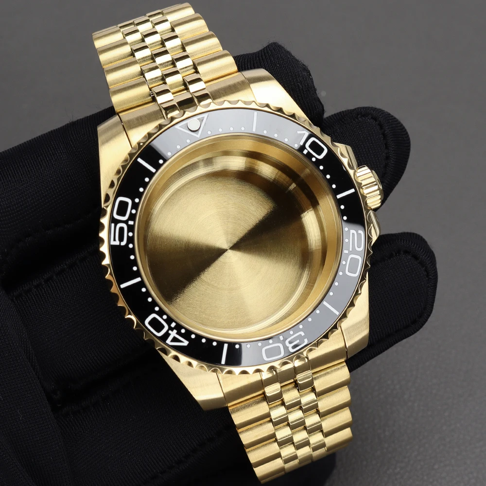 40mm NH35 NH36 Edelstahl-Uhrengehäuse-Set mit Armband und Saphirglas für SUB GMT NH34 NH35 NH36 NH70 Miyota8215 ETA2824 YACHT Gehäuse – Detail 4
