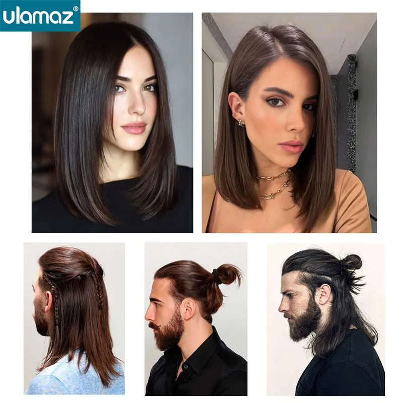 Topper per capelli da donna con nodi sbiancati, parrucca in pizzo con linea naturale dei capelli, parrucche da donna, topper in capelli umani lisci da 16 pollici, parrucca con topper in pizzo e PU - immagine 6