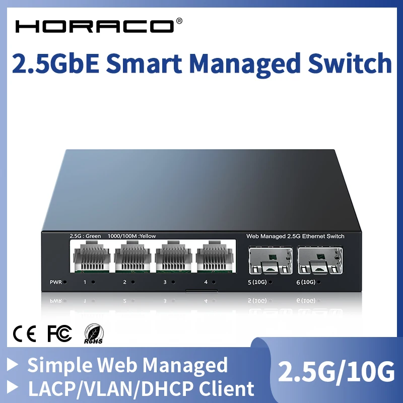 HORACO　10G/2.5G スイッチングハブ Horaco 8-port 2.5GbE and 1-port 10GbE Sub $100 Switch Review