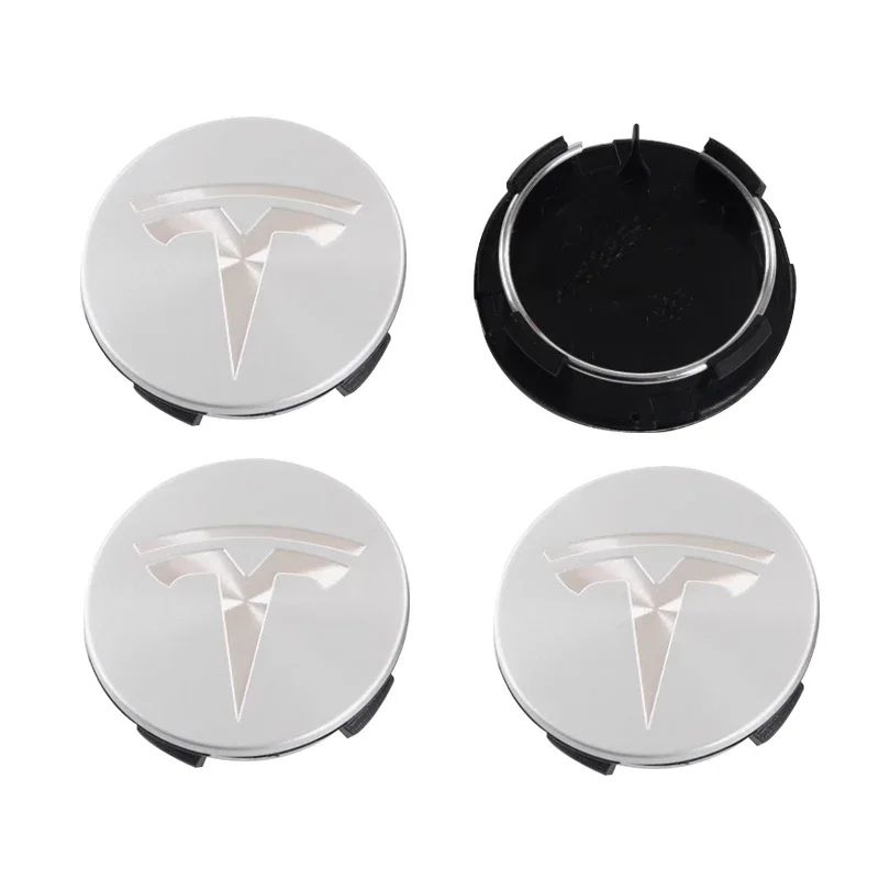 4pcs For Tesla Model 3 Model Y Badge Covers Hub Caps 56mm Hub Center Caps For Tesla Y X S Auto Accessories Style