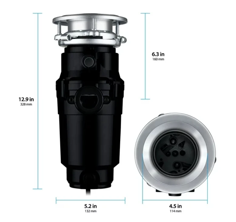 Titan 1/2 HP Garbage Disposal Featuring Bio Shield, Attached Power Cord, Continuous Feed 10-US-TN-560-3B 2