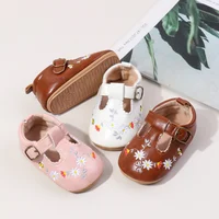 Spring and Autumn Cute Baby Girl Embroidered Princess Leather Shoes High Qualiry Anti Slip Prewalker Shoes First Walkers BMB4145 2
