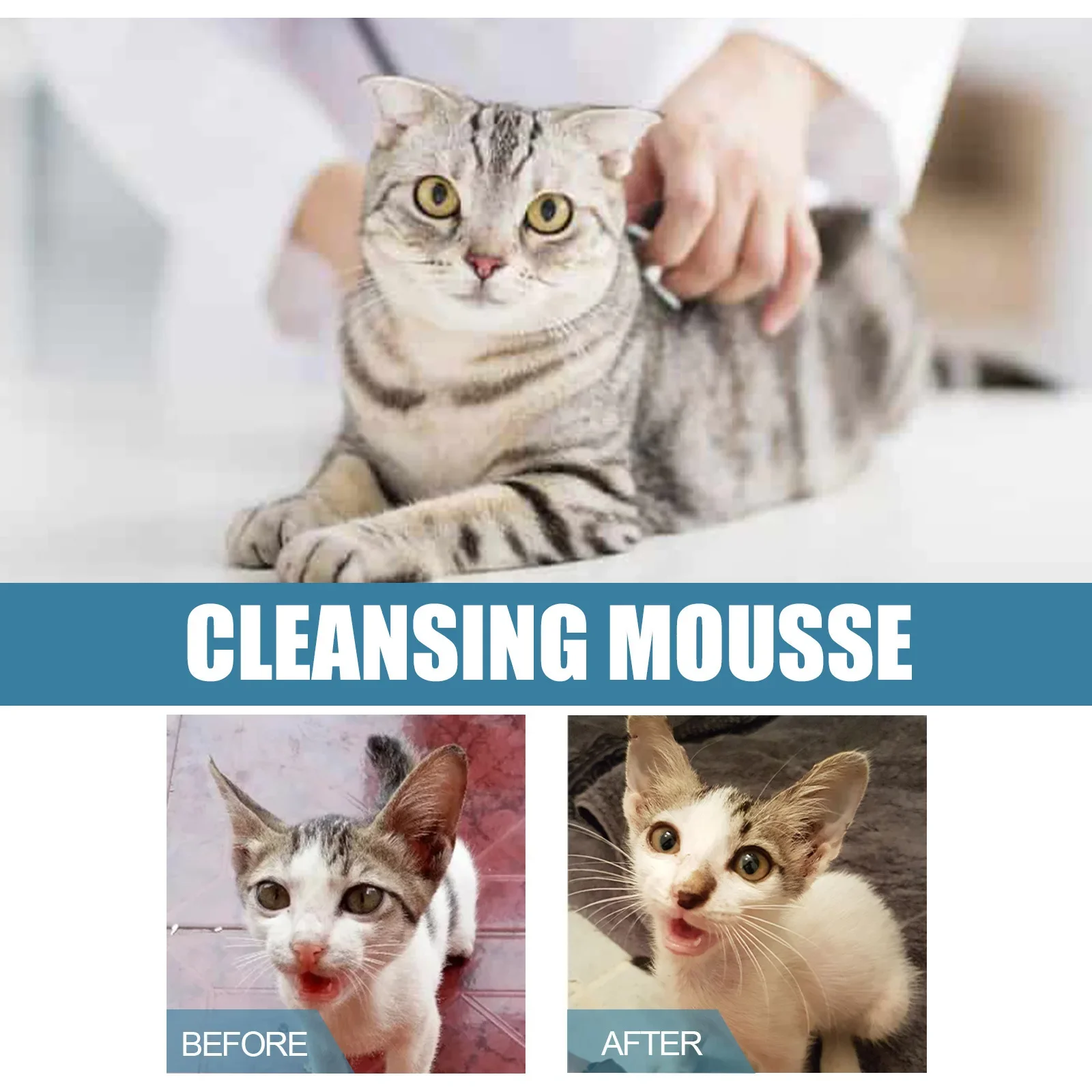 Pet Dry Cleaning Mousse Body Wash, Kittens, Dogs, Fungi, Mites, No Water Washing, Hair Cleaning, Odor Removal
