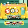 Multifunction Bus Children Toys Musical Instrument Cartoon Pulling Out Carrots Baby Montessori Educational Toys Bus Storage Box 2
