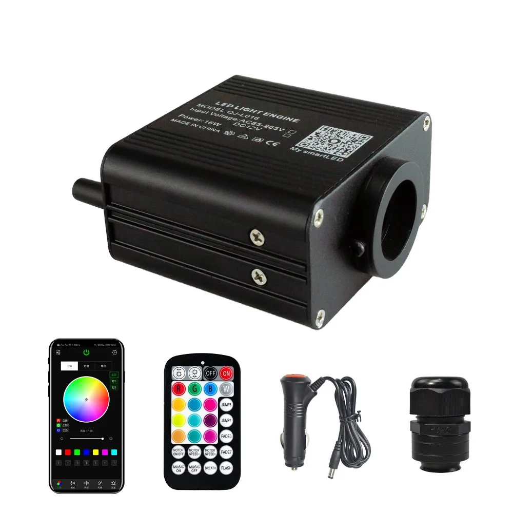 

New 16W Twinkle Fiber Optic Star Light With Music/App/RF Controller For Car Star Top Use