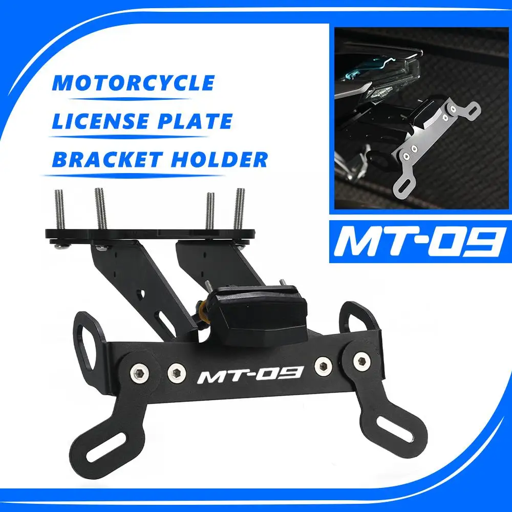 

For Yamaha MT09 MT-09 MT 09 SP 2021-2024 2023 License Plate Bracket Holder Frame Tail Tidy with LED light Motorcycle Accessories