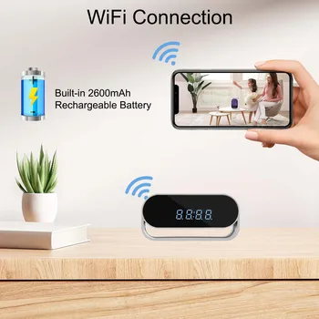 4K HD Camera Clock - Covert Surveillance Camera with WiFi, Night Vision, Motion Detection, Remote View, Recording, App, Battery 6