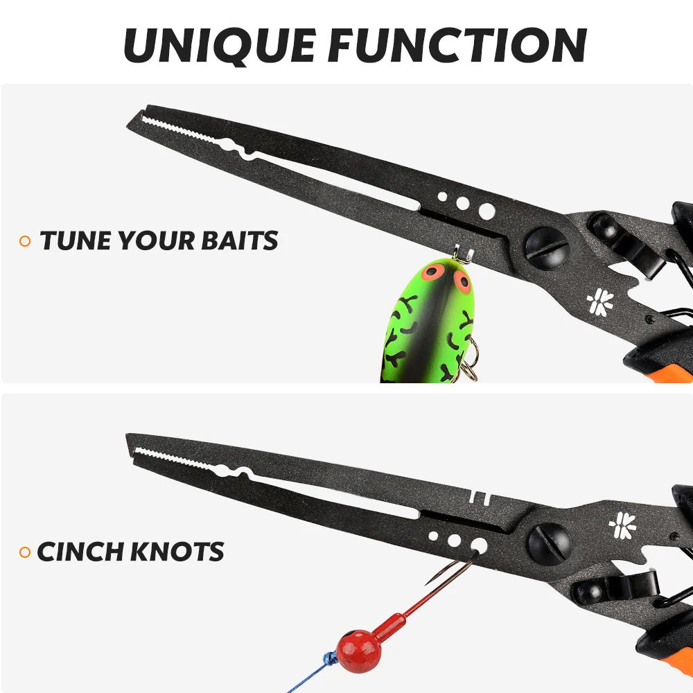 ZUKIBO Neue 196mm 7,7 in Multifunktions Angeln Zangen mit Haken Spitzer PTFE Beschichtung Anti-slip Grip Angeln Werkzeuge zubehör – Detail 6