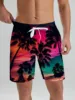 Hawaiian flamingo Vacation Beach Shorts For Men Summer New Casual Street Short Coco Beach3D Printed  Board Shorts  Swim Trunks 1
