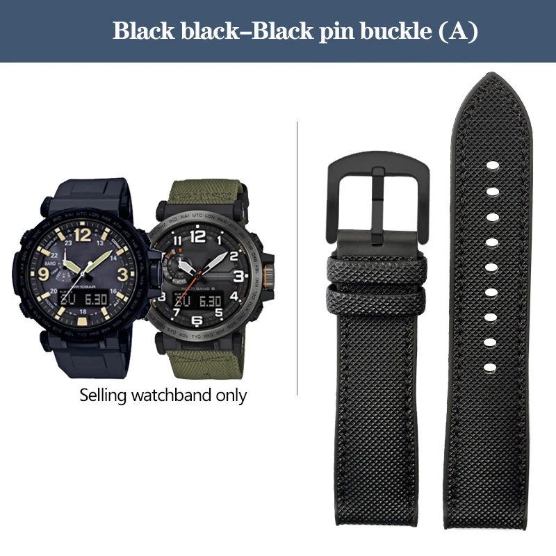Durable Nylon Rubber Bottom Sports Watchband - 24mm Canvas Silicone Strap