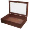 Retro Wooden Box Glass Cabinet Wooden Storage Box Tea ganizer Jewelry Display Case Miscellaneous Holder 1