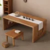 Coffee Table Low Tatami Table, Unique Portable Solid Wood Japanese Style Low Tea Table for Sitting on The Floor Easy Storage 6