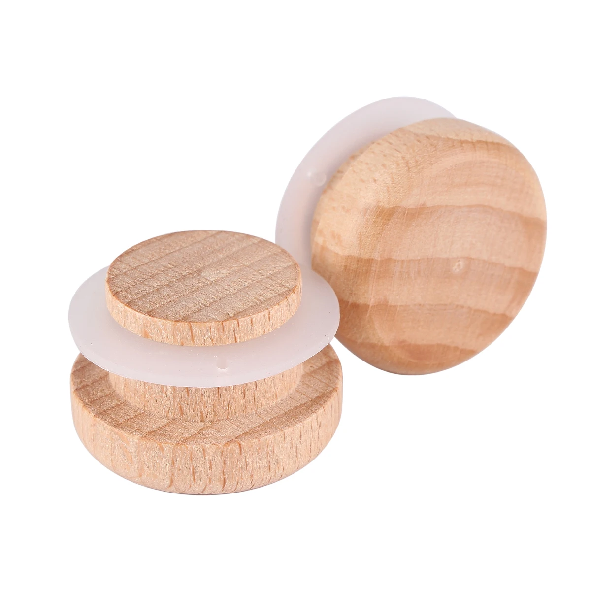 12 pieces/lot 10ml 15ml 20ml 25ml 30ml 40ml 45ml 50ml 60ml Glass Bottles with Solid Wood Caps Spice Jars Vessels DIY Art Crafts 6