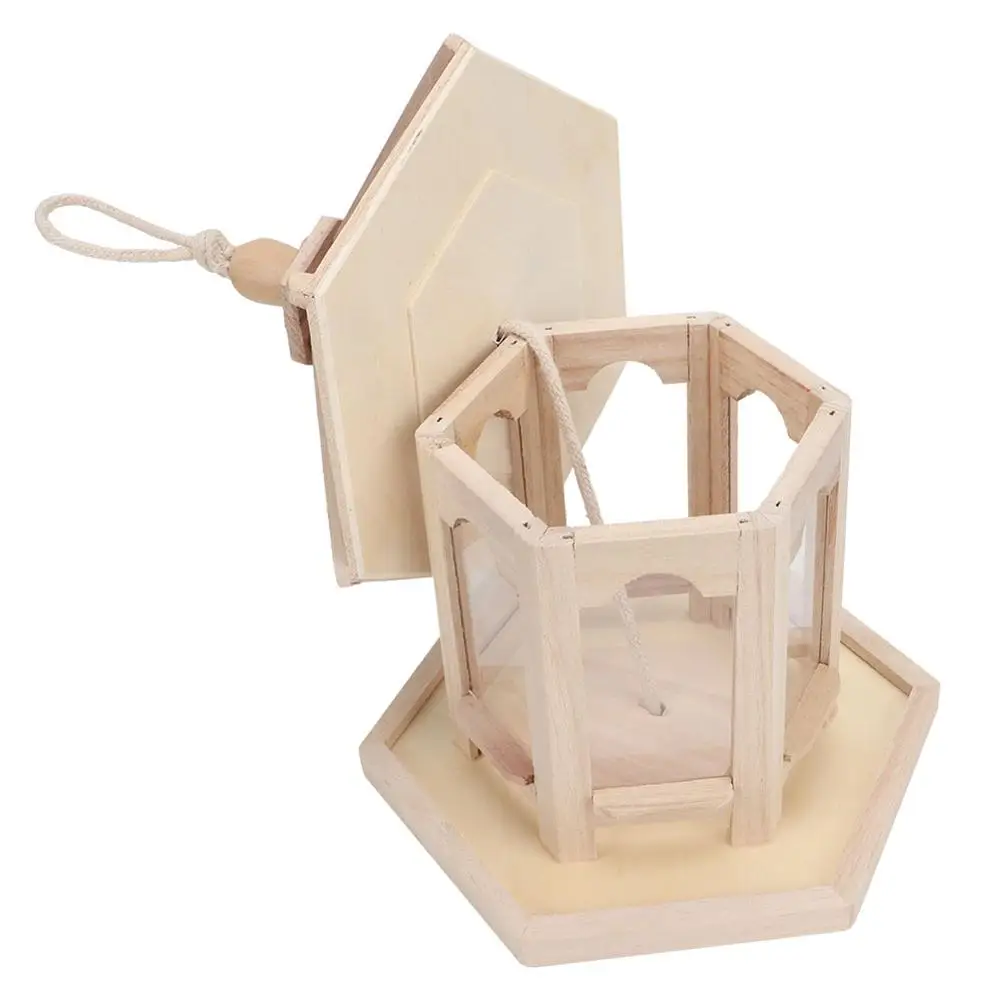 Wooden Bird Feeder House Outdoor Decorative Weaved Hanging Birds Houses Pet Bedroom Bird Cage Water Feeding