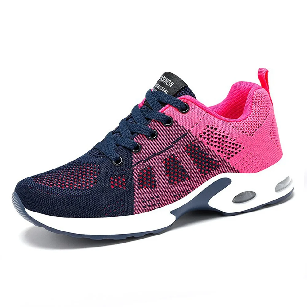 2024 new women's vulcanized shoes thick-soled casual sports mesh breathable running thick-soled summer sports tennis shoes