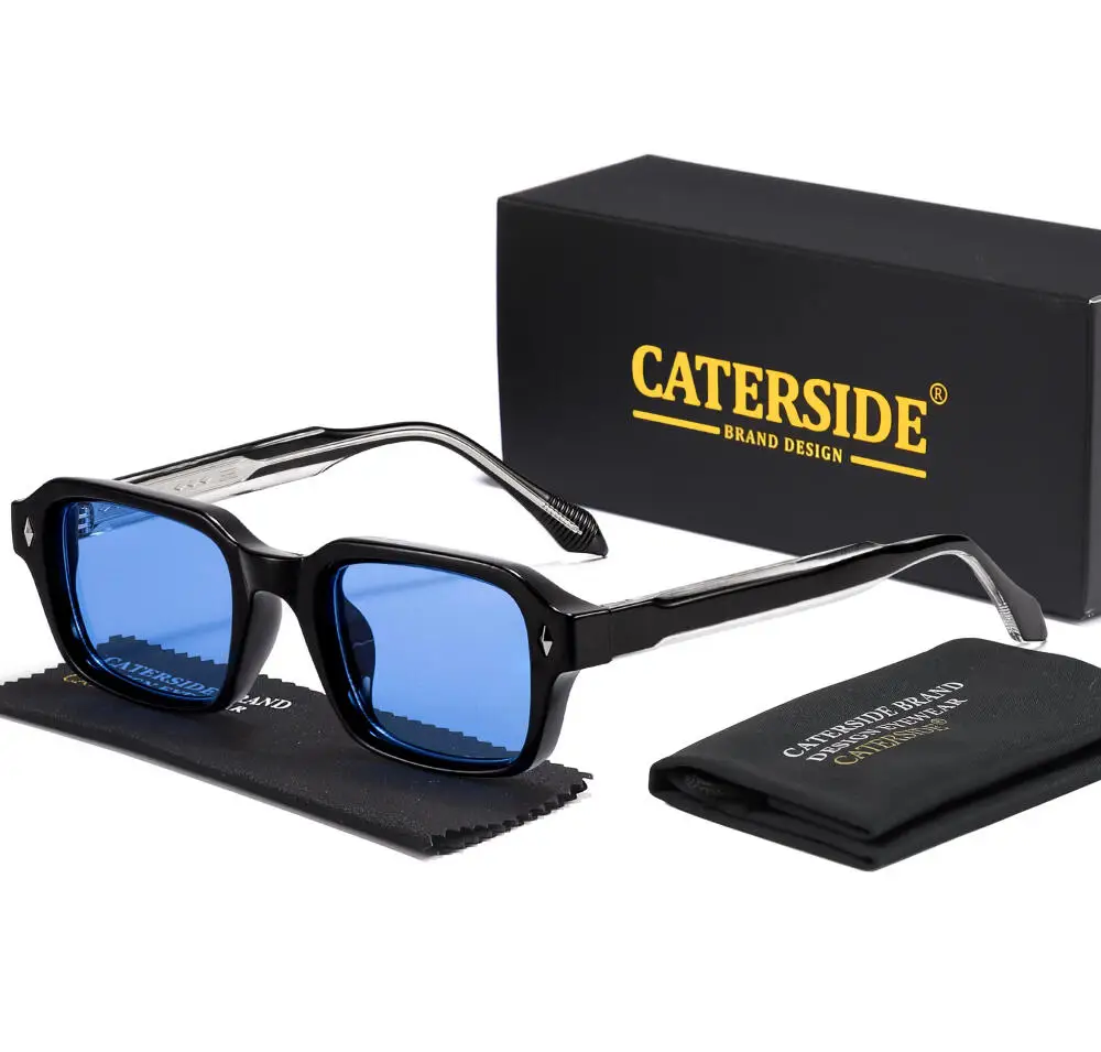 CATERSIDE Damen-Sonnenbrille mit quadratischem Rahmen, Retro-Punk, personalisiertes Design, Sonnenbrille für Herren, Reisen, Business, Festival, Geschenk, Brillen ﻿