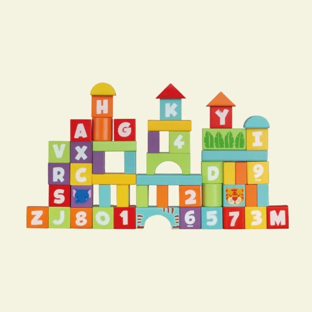 Wooden Wooden Building Blocks Early Learning With Storage Box Early Educational Toys Assembled Building Blocks Enlightenment