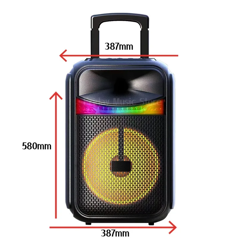 

80W High-Power Portable Karaoke Outdoor High Volume Bass Bluetooth Speaker 3D Surround Square Dance Speaker TWS/FM Caixa De Som