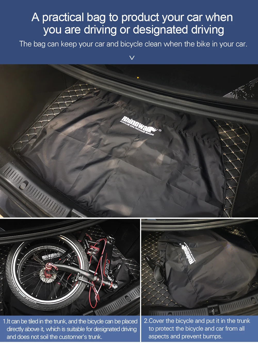 Rhinowalk 14' 16' 22' Folding Bicycle Storage Bag 210D Waterproof Dust Cover Lightweight Portable Bike Loading Bag RF162 (7)