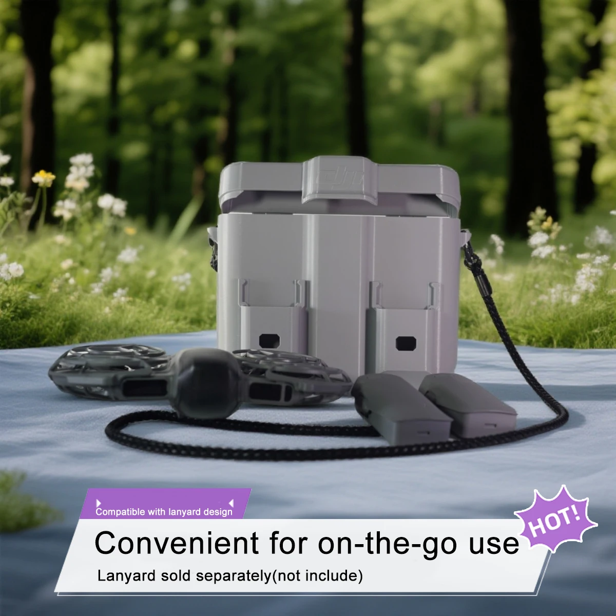 Étui de rangement rigide pour DJI Neo 2 – Coque PETG anti-pression avec compartiments piles