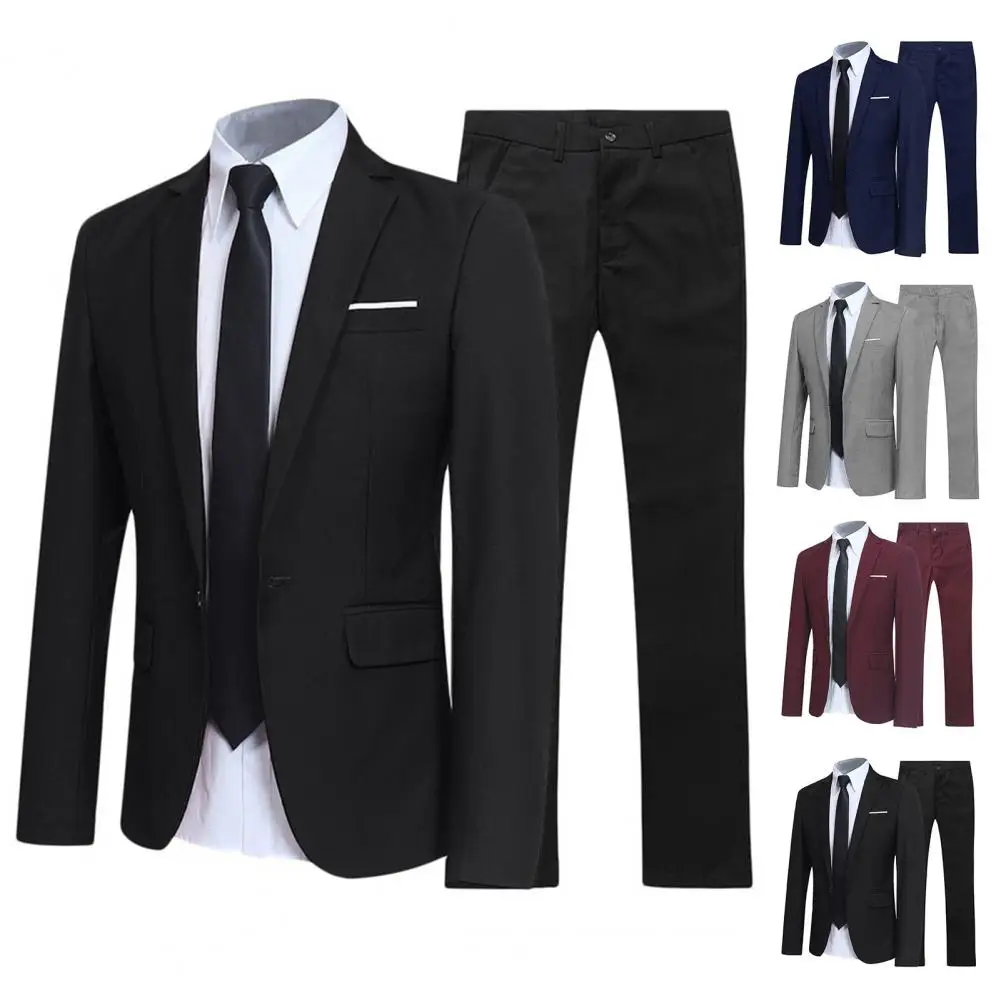 Men Blazer Pants Suit Set Coat For Wedding