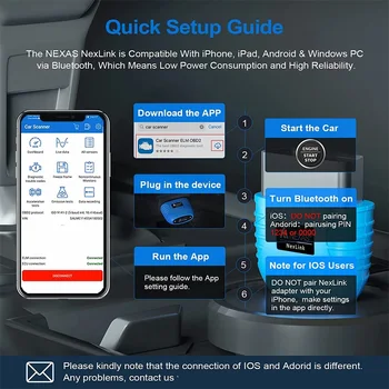 NEXAS Bluetooth 5 0 OBD2 EOBD Motorcycle Diagnostic Scanner for iOS Android Windows Fault Code