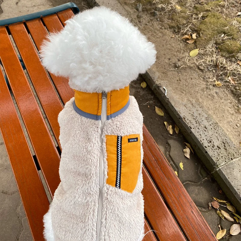 Dog Warm Zipper Coat In Winter